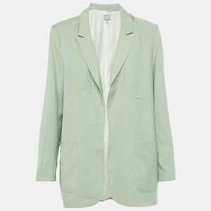 Anotah Green Rayon Open Front Blazer M